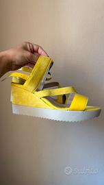 Sandali donna gialli zeppe comode 38