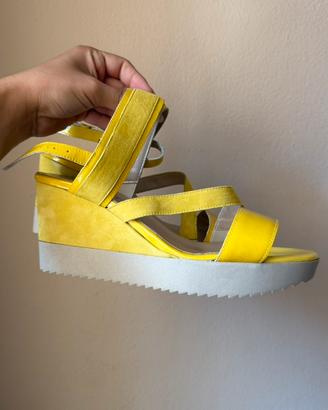 Sandali donna gialli zeppe comode 38