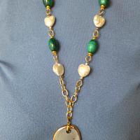 Collana ARMONIA ROMANTICA in malachite e perle 