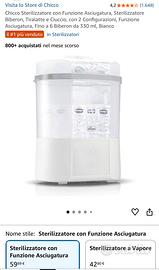 Sterilizzatore biberon chicco con asciugatura