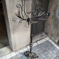 Leggìo regolabile ferro battuto con portacandele