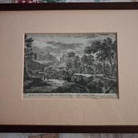 Incisione Perelle XVIII sec paesaggio Mariette