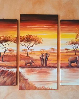 Quadro tela da parete set 5 pezzi Africa