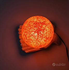 lampada Mano in legno con Sfera Filo vintage 