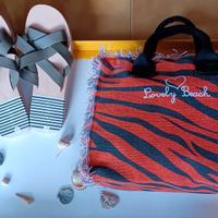 ACCESSORI MARE:  BORSETTA +CIABATTE DONNA NUOVE