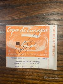 Biglietto finale Coppa dei Campioni 1989.