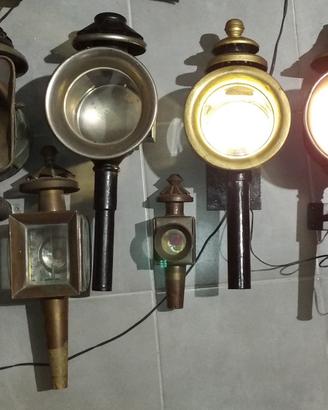 9 faretti lanterne lampade carrozza auto ottocento