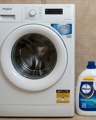 Whirpool lavatrice vapore  8kg + detersivo