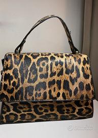 Borsa leopardata vintage elegante
