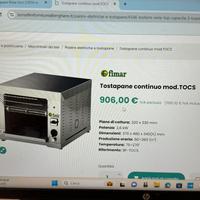 Tostapane continuo nuovo mai utilizzato