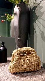  Clutch elegante oro glitter borsa fatta a mano