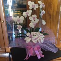 Idea regal Vaso di orchidee all'uncinetto.