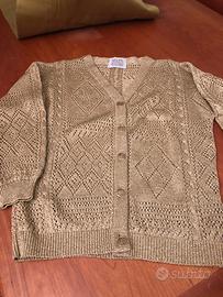 Prezioso Cardigan in maglia lurex oro