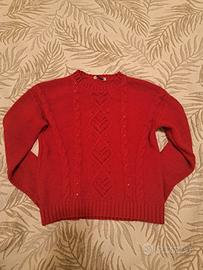 MAGLIONE ROSSO BAMBINA 8 ANNI