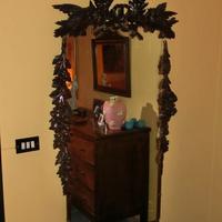 Specchio cornice antica legno intagliato 1600