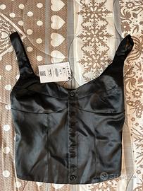 Top nero Bershka nuovo con bottoni XS