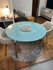 Tavolo rotondo calligaris in vetro allungabile