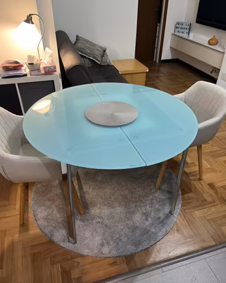 Tavolo rotondo calligaris in vetro allungabile