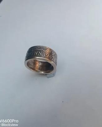 Anello da moneta 1/2 corona 1946 (Argento 500) Reg