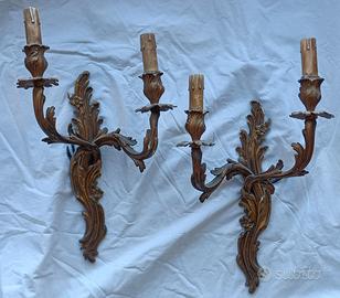 Lampade Applique in ottone dorato 2 luciVintage