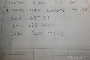 Motore usato completo renault espace 2.2dci