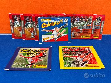 9 Bustine Calciatori Panini dal 1994 al 2002