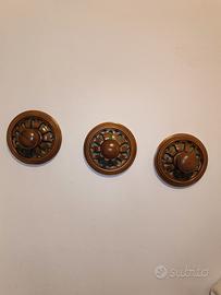 3 Pomelli appendiabito in legno