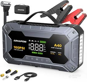 Booster Avviamento Auto 9000A e Compressore Aria