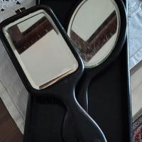 Antico set vassoio e specchi da toeletta 