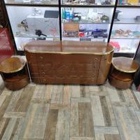 COMO' + COMODINI CATTADORI ANNI 70 BORDO DORATO