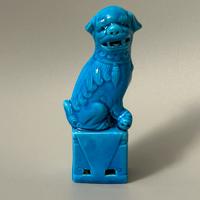 Statua in ceramica "Foo Dog" turchese
