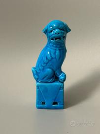 Statua in ceramica "Foo Dog" turchese