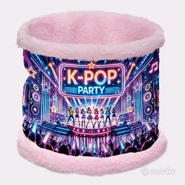 Scaldacollo K-Pop K pop sciarpa scalda collo rosa