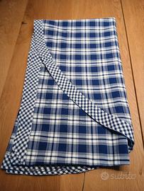Tovaglia cotone bianca e blu cm 260 x 145