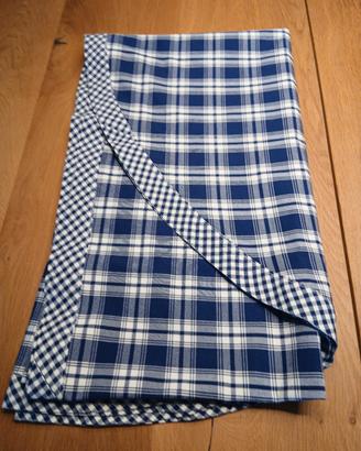 Tovaglia cotone bianca e blu cm 260 x 145