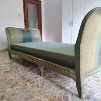 Letto o divano a barca in legno anni '30