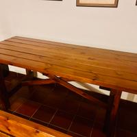SET TAVOLO+2 PANCHE In Legno Massello