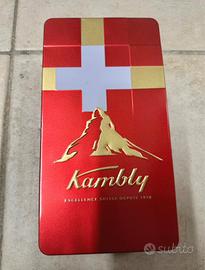 Scatola latta biscotti svizzeri Kambly