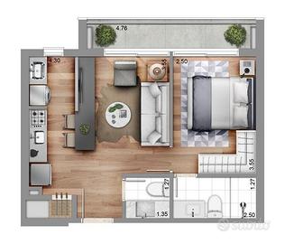 OpenSpace con balcone a 400 euro - MB