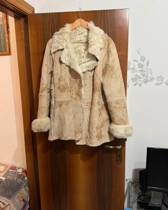 Cappottino scamosciato donna con pelliccia