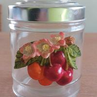 Barattolo da cucina in vetro, decoro ciliegie 🍒