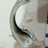 Grande scultura Pesce Spada in vetro di Murano