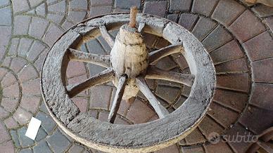 Ruota antica in legno con cerchio in ferro – diame