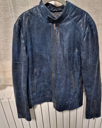 Giubbotto biker in vera pelle made in Italy