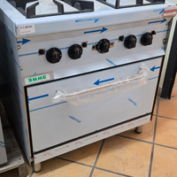 CUCINA 4 FUOCHI inox a GAS con forno elettrico