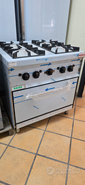 CUCINA 4 FUOCHI inox a GAS con forno elettrico