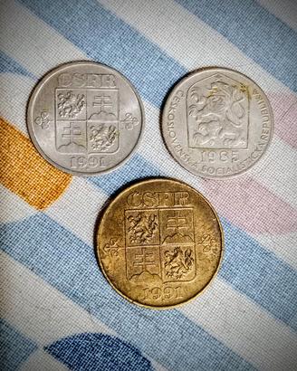 Cecoslovacchia, 50 Heller del 85 / 91, 1 Koruna 91