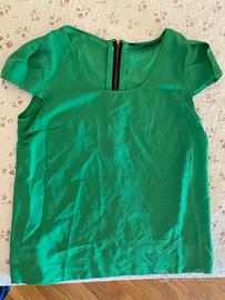 Blusa Verde effetto Seta elegante - taglia M