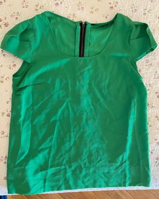 Blusa Verde effetto Seta elegante - taglia M