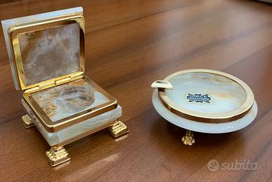 Posacenere e portaoggetti in onice, anni’60/70